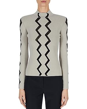 Armani Double Jacquard Mockneck Sweater