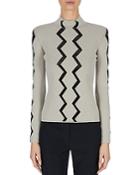 Armani Double Jacquard Mockneck Sweater