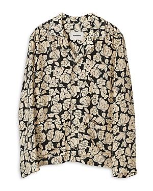 Nanushka Pajama Style Printed Cupro Shirt