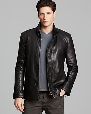 John Varvatos Collection Double Zip Leather Jacket