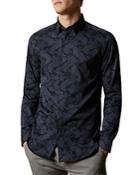 Ted Baker Tiger-print Slim Fit Button-down Shirt