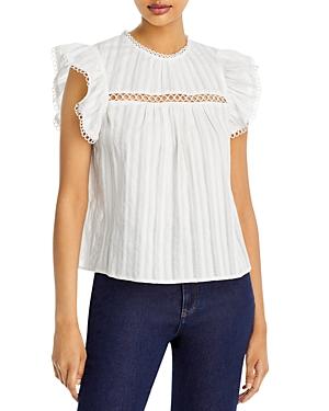 Aqua Lace Inset Flutter Sleeve Top - 100% Exclusive