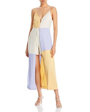Rebecca Taylor Color Blocked Sleeveless Twill Dress