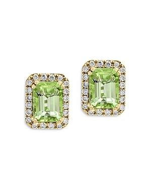 Bloomingdale's Peridot & Diamond Stud Earrings In 14k Yellow Gold - 100% Exclusive