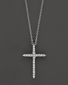 Roberto Coin Diamond Cross Necklace Set In 18k White Gold, 18