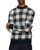 Ted Baker Chunky Knit Check Crewneck Sweater