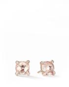 David Yurman Chatelaine Stud Earrings With Morganite & Diamonds In 18k Rose Gold