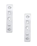 Alberto Amati Sterling Silver Diamond Oval Hoop Earrings