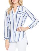 Vince Camuto Embroidered Sophomore Stripe Tunic