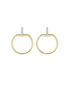 Roberto Coin 18k Yellow Gold Classic Parisienne Diamond Circle Drop Earrings