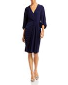 Eliza J Faux Wrap Draped Midi Dress