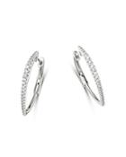 Bloomingdale's Micro-pave Diamond Hoop Earrings In 14k White Gold, 0.35 Ct. T.w. - 100% Exclusive