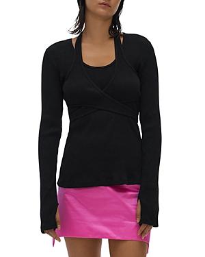 Helmut Lang Ribbed Wrap Top