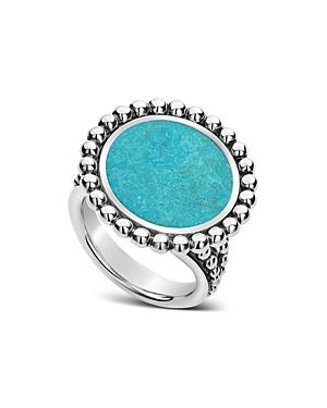 Lagos Sterling Silver Maya Turquoise Circle Ring