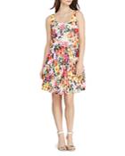 Lauren Ralph Lauren Petites Pleated Floral Print Dress