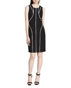 Calvin Klein Sleeveless Contrast-trim Sheath Dress