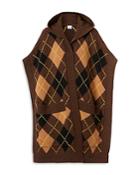 Burberry Carla Argyle Wool & Cashmere Hooded Cape