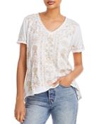 Johnny Was Makana Everyday Cotton Embroidered Tee
