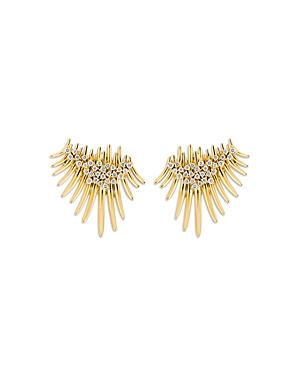 Hueb 18k Yellow Gold Tribal Diamond Cluster Statement Earrings