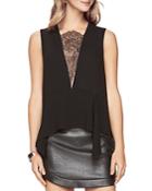 Bcbgmaxazria Whitlee Lace-inset Top