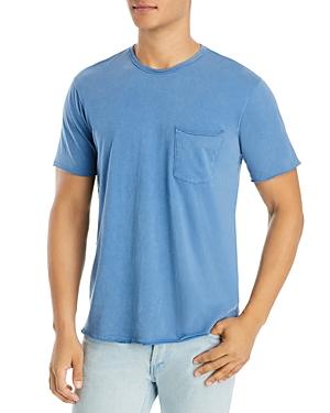 Rag & Bone Organic Cotton Garment Washed Raw Edge Pocket Tee