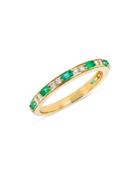 Bloomingdale's Emerald & Diamond Stacking Band In 14k Yellow Gold - 100% Exclusive