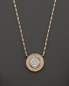 Diamond Pave Pendant Necklace In 14k Yellow & White Gold, .10 Ct. T.w.