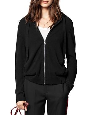 Zadig & Voltaire Cassy Leather-patch Cashmere Hoodie