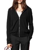Zadig & Voltaire Cassy Leather-patch Cashmere Hoodie
