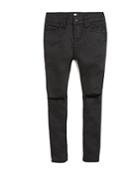 7 For All Mankind Girls' Distressed Super Skinny Jeans In Black - Sizes 4-6x - Compare At $75