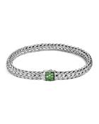 John Hardy Classic Chain Sterling Silver Small Bracelet With Tsavorite Clasp