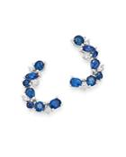 Bloomingdale's Blue Sapphire & Diamond Front-to-back Earrings In 14k White Gold - 100% Exclusive