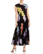Jason Wu Collection Pleated Floral Midi Dress