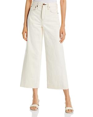 Rag & Bone Maya High Rise Ankle Wide Leg Jeans In Ecru