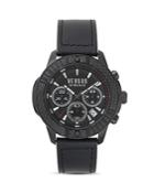 Versus Versace Admiralty Black Leather Strap Chronograph, 44mm