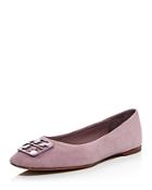 Tory Burch Women's Square Toe Embellished Ballet Flats