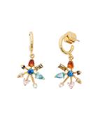 Kate Spade New York Mixed Cubic Zirconia Firework Flower Charm Huggie Hoop Earrings In Gold Tone