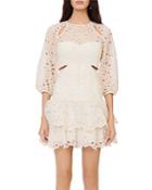 Maje Rivage Cutout Eyelet Mini Dress