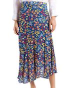 Gerard Darel Billie Floral Print Asymmetrical Skirt