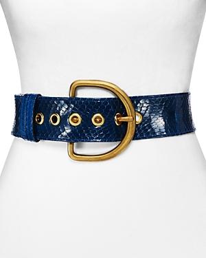 Sergio Hudson D Buckle Snake Leather Belt