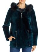 Maximilian Furs Reversible Lamb Shearling & Fox Fur-trim Hooded Jacket - 100% Exclusive