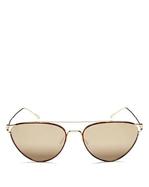 Oliver Peoples Floriana Brow Bar Mirrored Cat Eye Sunglasses, 56mm