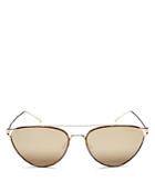 Oliver Peoples Floriana Brow Bar Mirrored Cat Eye Sunglasses, 56mm