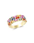 Multicolor Sapphire And Diamond Ring In 14k Yellow Gold - 100% Exclusive