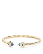 David Yurman Renaissance Bracelet With Light Blue Sapphire In 18k Gold
