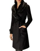 Karen Millen Faux Fur Collar Long-line Coat