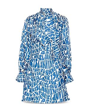 Lanvin Silk Necktie Text Print Mini Dress