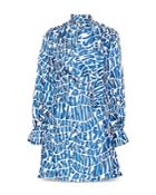 Lanvin Silk Necktie Text Print Mini Dress