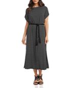 Karen Kane Grecian Striped Belted Dress