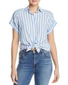 7 For All Mankind Striped Tie-front Shirt
